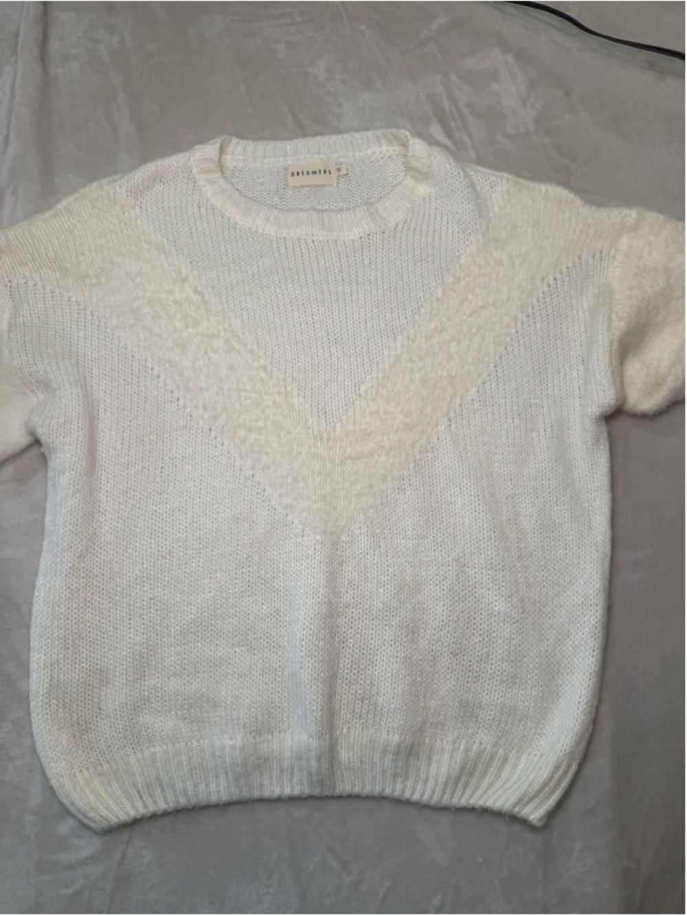 Women's Dreamers White Crew Neck Sweater Size L